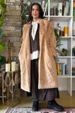 Mara Luxury Faux Fur Long Coat Camel 